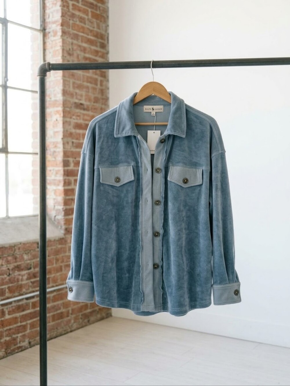 mittoshop Dusty Blue Velvet Jean Jacket